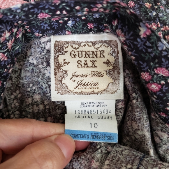 Vintage Gunne Sax Black Floral Print Skirt - Picture 9 of 14